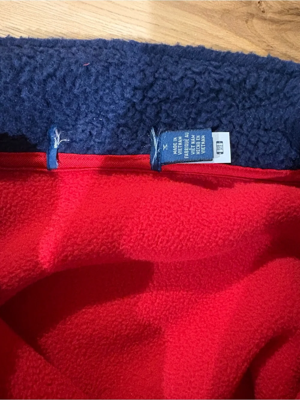 Polo Ralph Lauren Red USA FLAG Quarter Zip Pile Fuzzy Fleece Pullover medium